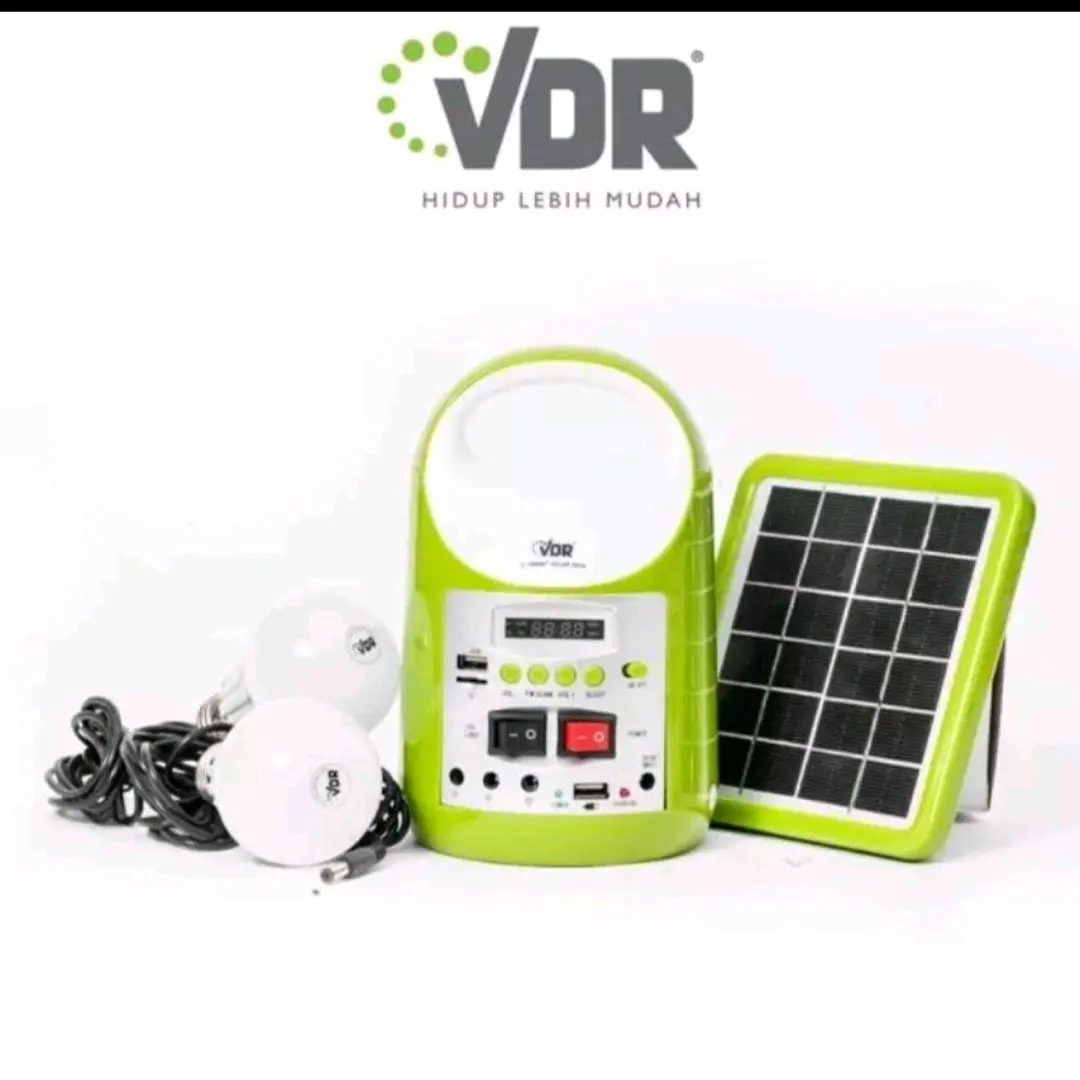 LAMPU EMERGENCY SOLAR PANEL+SPEAKER BLUETOOTH+RADIO VDR V-3900-BT