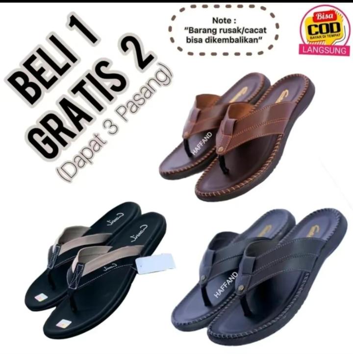 Product Introduction of BELI 1 GRATIS 2 SANDAL TERLARIS SPESIAL BULAN RAMADHAN Sendal Jepit Sandal slop Pria Kasual 1
