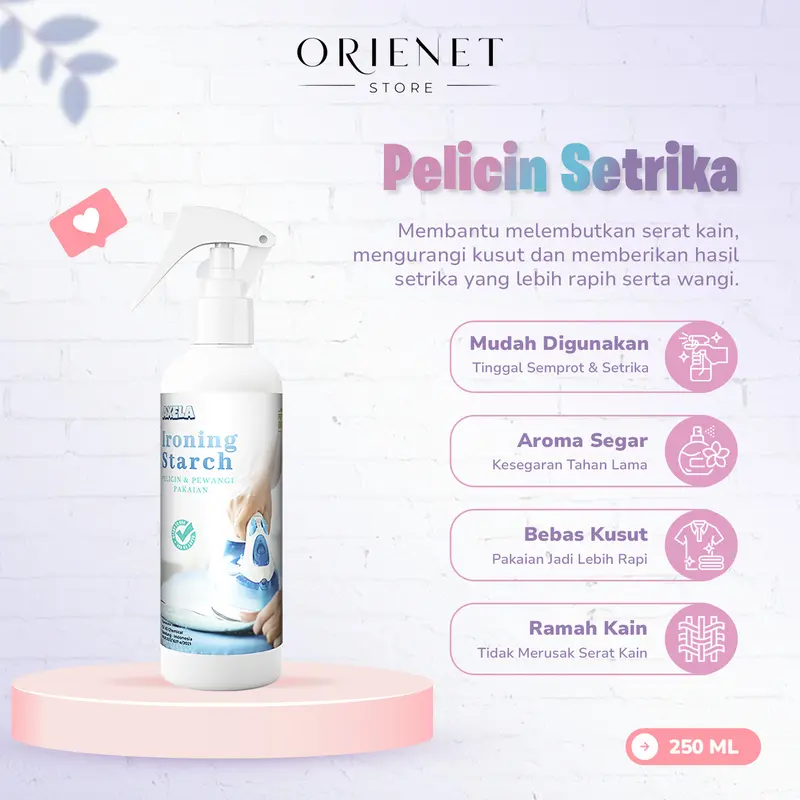 Axela Pelicin Setrika dan Pewangi Pakaian Laundry PREMIUM 250 ML 1