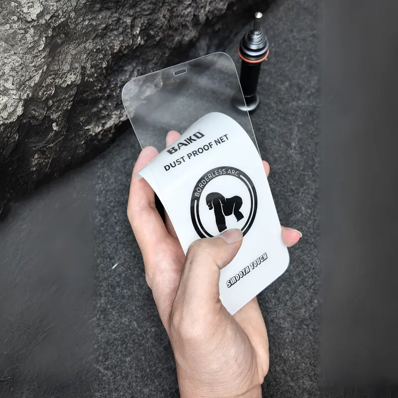Kính Cường Lực iPhone Không viền Đen Kính Baiko Chính Hãng Cao Cấp , Kính Full màn - Bo Viền 3D Chống Mẻ Cạnh - Màng Loa Chắn Bụi - Full Lớp Nano 5