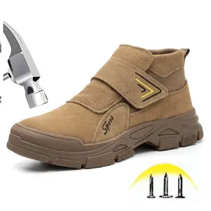 Prelesty Sepatu Safety Boots Pria Ujung Besi Kantor Kerja Profesional Proyek Shoes Anti Paku Sport Olahraga Lapangan Tidak Licin Keren 413
