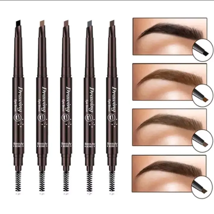 PENCIL ALIS 2 in 1 PENCIL ALIS PUTAR DENGAN SIKAT ALIS WATERPROOF Eyebrow 0