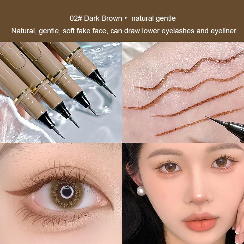 MKING PRETTY-Bút Kẻ Mắt Dạng Lỏng, Bút Tằm Nằm, Lâu Trôi, Không Thấm Nước, Khô Nhanh, Màu Đen, Nâu, Chống Nhòe, Trang Điểm Mắt 6