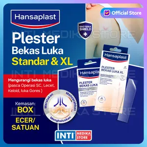 HANSAPLAST - Plester Bekas Luka Sayat Gores Anti Air P3K | Plester Transparan Menghilangkan Bekas Luka & Keloid | Meratakan & Menghaluskan Bekas Luka Timbul