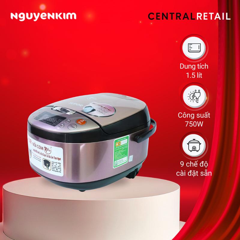 [Siêu Deal] Nồi cơm điện Supor 1.5 lít CFXB40FC33VN-75 - Công suất 750W, Lòng nồi kim loại 7 lớp tráng men chống trầy xước