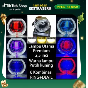 Projie Biled Cahaya Laser Cut Off mini 2.5 inci D2 D3 High Low 30watt plus Shroud devil Alat Kendaraan Motor Motorcycle Perlengkapan