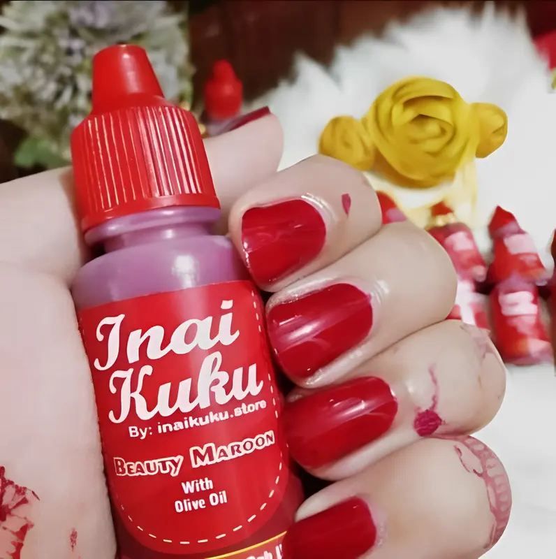 INAI KUKU MUSLIMAH / INAI KUKU HALAL TAHAN LAMA / INAI KUKU BEAUTY MAROON Kutek / Inai Kuku Muslimah Halal Tahan Lama Beauty Maroon Kutek 0