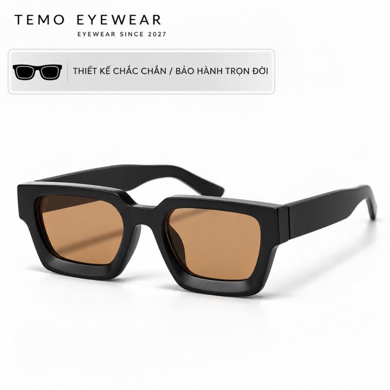 Kính Mắt TEMO Nam Nữ Gọng Vuông Bản To Phong Cách Thời Trang Cá Tính, Thiết Kế Hiện Đại Unisex, Dễ Phối Đồ Đi Chơi, Đi Biển, Du Lịch, Chụp Ảnh G001