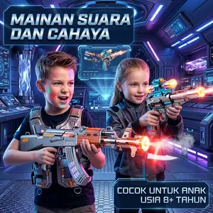 Mainan Anak Blaster Semprot Suara & Lampu LED Edisi Baru Hadiah Spesial untuk Anak Laki-laki 8+ Tahun Aman dan Menarik Alat Mainan Toys dengan Suara dan Lampu 8+