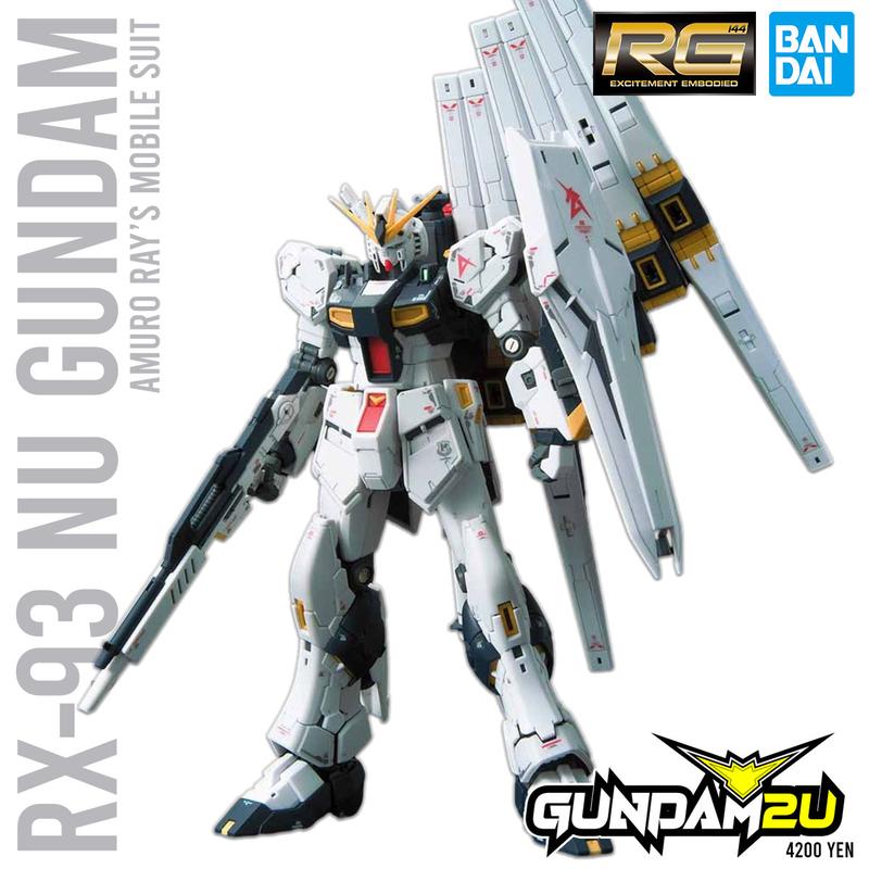 BANDAI RG 1/144 RX-93 Nu Gundam - Real Grade 32 Gundam Char Counter Attack Plastic Model Kit - Gundam2U