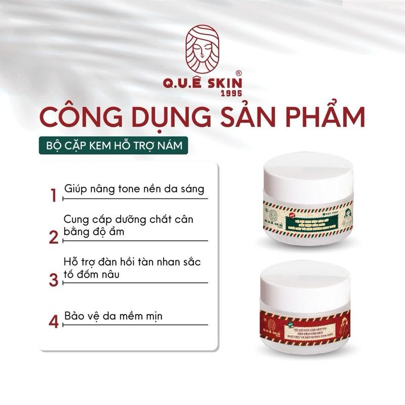 [ SẠM NÁM ] 1 Bộ Cặp 2 kem face ngày đêm dưỡng da Quê skin bưởi cam vàng,lô hội size trải nghiệm hỗ trợ Da nhạy cảm (14g/bộ 2 hủ ) Skincare Làm Đẹp Da Chăm Sóc da