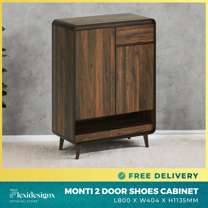 Product Introduction of 2 Door Shoe Cabinet / Shoe Rack / Shoe Rack With Drawer/ Walnut Shoe Cabinet / Shoe Storage Cabinet / Flexidesignx MONTI 13