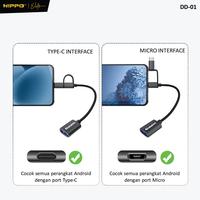 Gambar OTG HIPPO 2 IN 1 DD-01 USB A TO MICRO & TYPE C dari Hippo Official Yogyakarta Kota Yogyakarta 2 Tokopedia