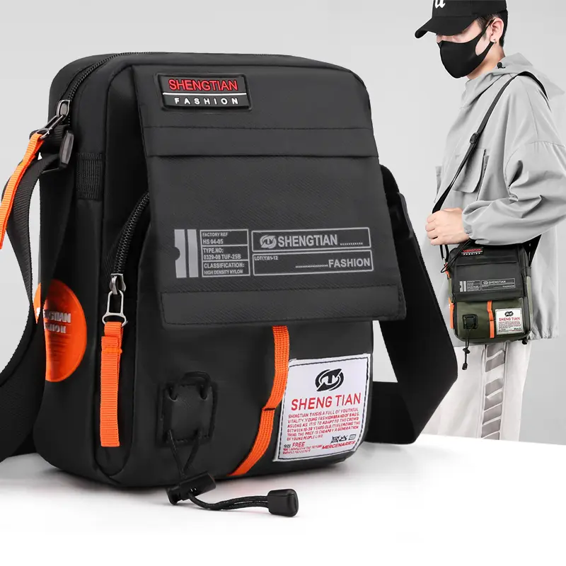 Túi Đeo Chéo Nam, Chất Liệu Nylon Chống Thấm Nước, Thiết Kế Nhiều Lớp, Túi Đeo Vai, Thích Hợp Cho Bé Gái, Dung Lượng Lớn, Túi Chuyển Phát Nhanh Du Lịch, Túi Đựng Đồ Thường Ngày Hợp Xu hướng 0