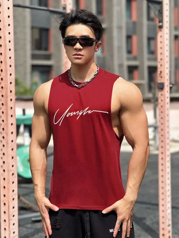 Tanktop Singlet Pria Cowok Olahraga Katun BX38 4