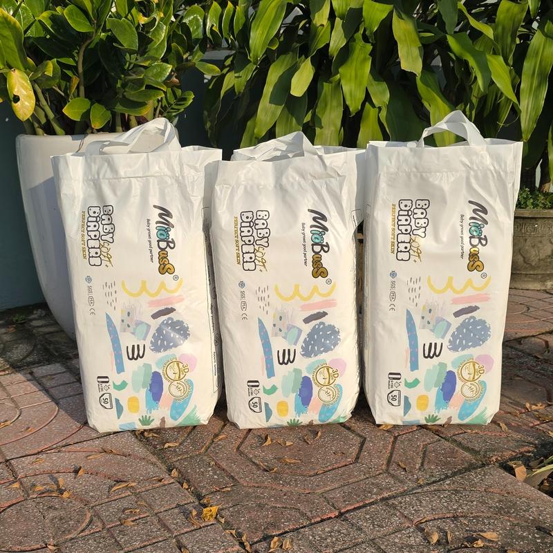 Combo 150 miếng 3 bịch bỉm quần Bỉm Miobus form bo đùi cao cấp chống tràn màng 5D chống hăm cho bé