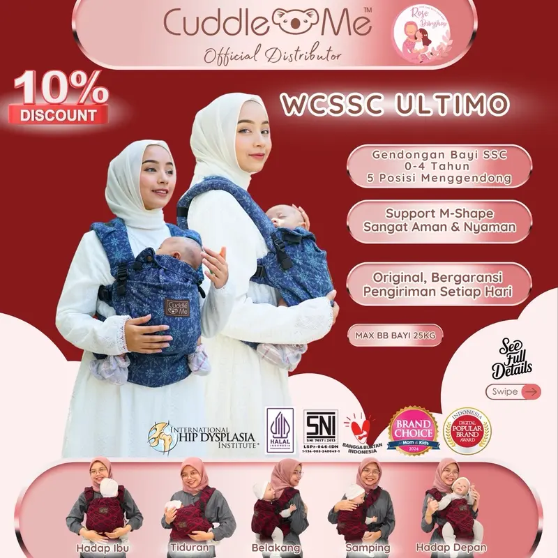 WCSSC Ultimo Cuddleme gendongan depan bayi Gendong Hipseat 1