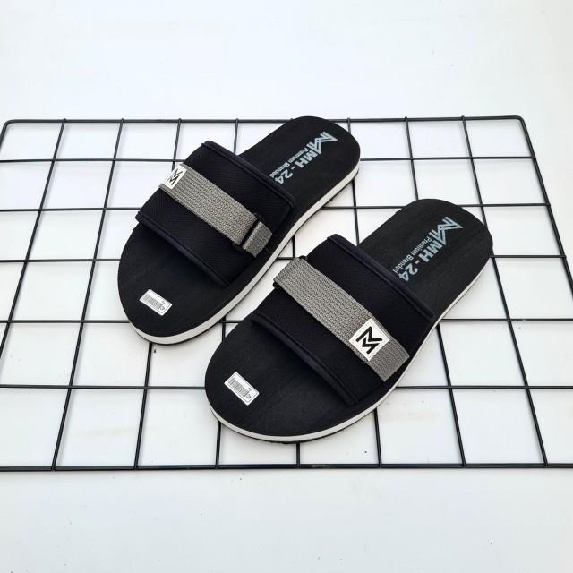 Sandal Selop Pria MH-24 Slip On Distro Casual Hitam SHB Promo - Shoes