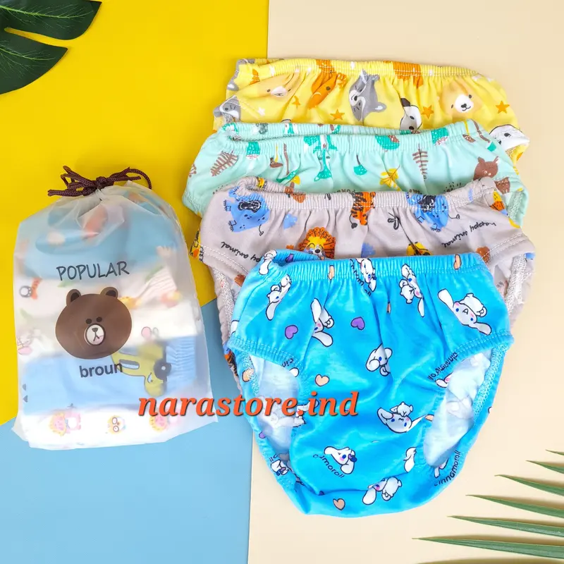 10 Pcs Celana Dalam Anak Laki-Laki dan Perempuan Bahan Premium 1-6 Tahun Motif Lucu Fashion 4