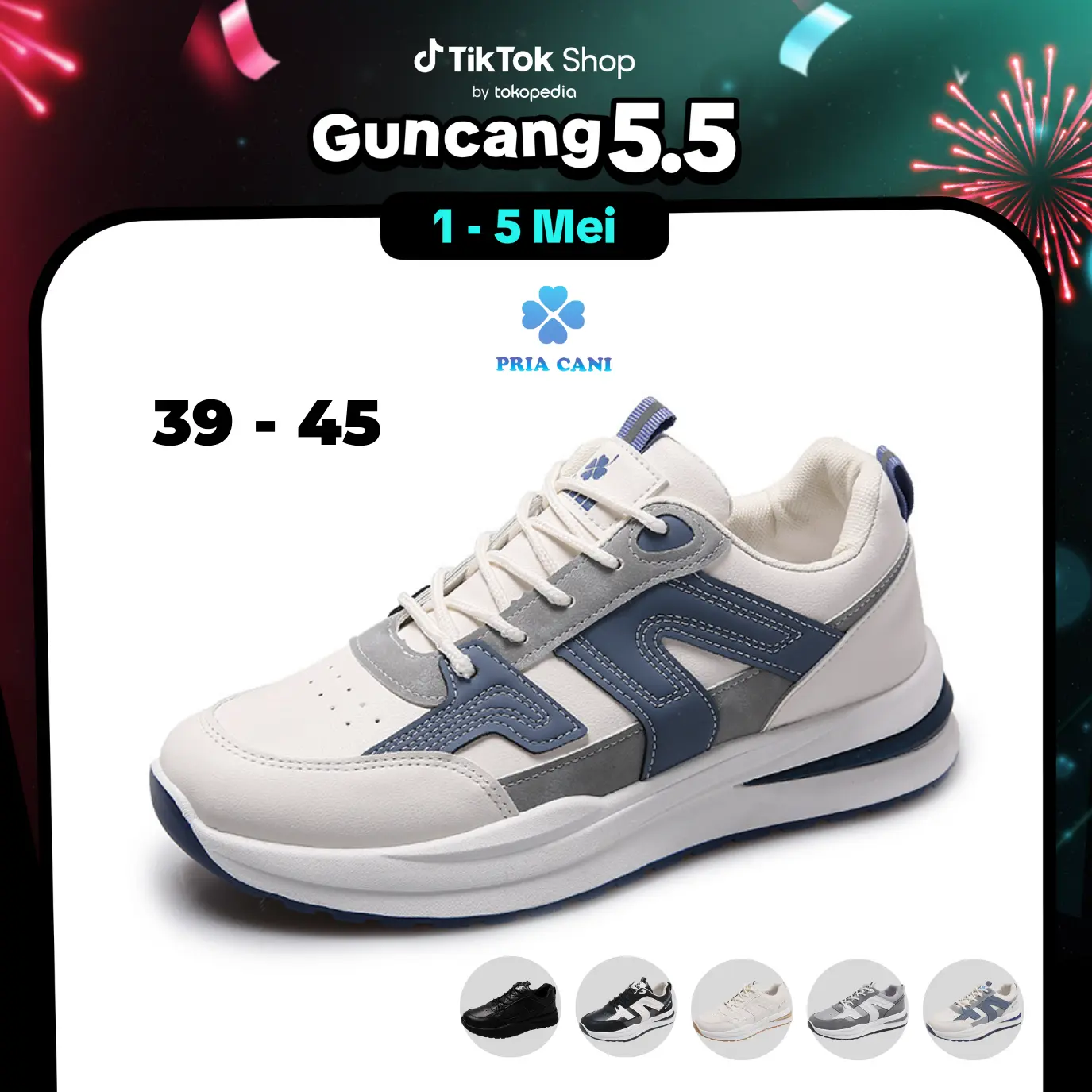 PRIACANI Loko Sepatu Sneakers Pria Casual Trainer Sport Active M8109