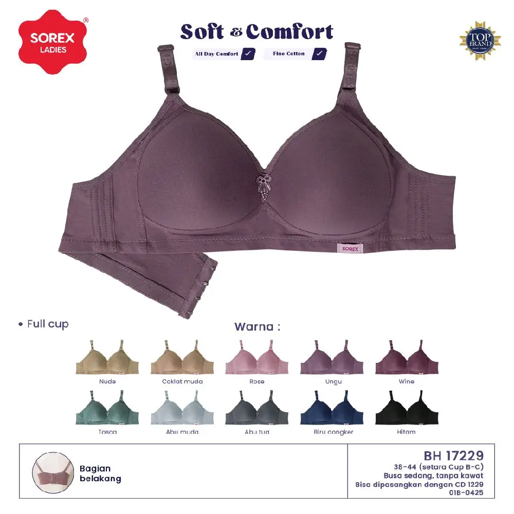 SOREX BRA TANPA KAWAT CUP BESAR 17229