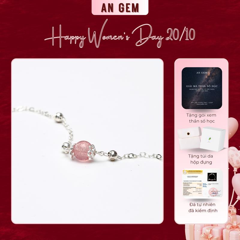 Vòng tay nữ 1 đá tự nhiên mix charm bi nhỏ Stella An Gem, lắc tay đá phong thủy năng lượng tích cực phối charm tinh tế, Bracelet, phụ kiện quà tặng sinh nhật giáng sinh Noel Tết Valentine