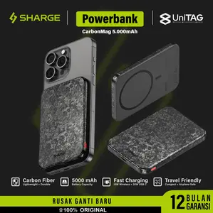 SHARGE Powerbank Magsafe CarbonMag 5000mAh 10000mAh Qi/Qi2 15W PD 20W Fast Charging for iPhone Samsung Android