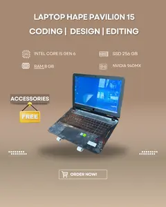 LAPTOP HAPE PAVILI0N 15 INTEL CORE I5 GEN6 RAM 8GB SSD 240GB NVIDIA 2GB
