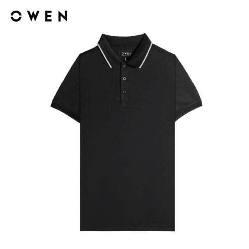 OWEN - Áo polo Nam ngắn tay Body Fit APV258037 màu Đen chất liệu Poly Spandex Menswear