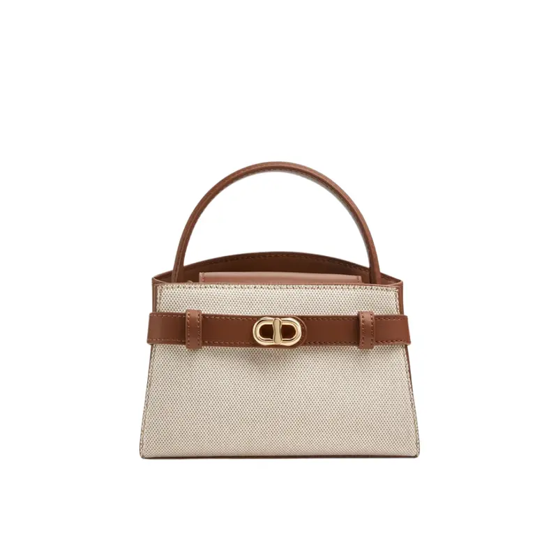 [FREE PAPERBAG] Aubrielle Metallic-Buckle Top Handle Bag Kulit  Jastipan.th 1