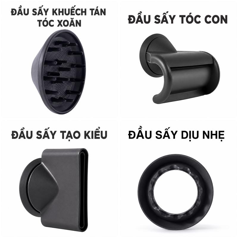 Đầu Sấy Tạo Kiểu Rời Cho Máy Sấy Tóc Đầu Hút Nam Châm Super Sonic, Đầu Tạo Kiểu…