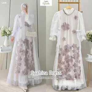 Promo Sale AZAIRA#3 GAMIS TILLE BRUKLAT GAMIS BRUKLAT TILE TEBAL SUPER PREMIUM FREE IKAT PINGGANG PREMIUM KANCING GAMIS TILLE WHITE PUTIH GAMIS LEBARAN 2026 TERBARU BUSUI 2026 Dewasa Wanita Dress Syari Lebaran Remaja Pesta Mewah Keluarga Kondangan Ceruty