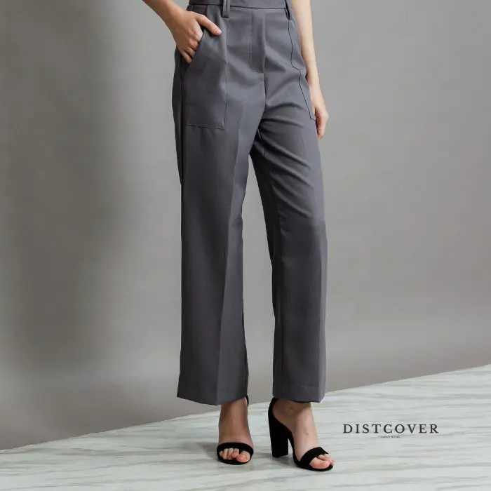 SAN STORE - Diora Pants Anti kusut Trousers - Highwaist Wide Leg - Celana Kantor/Formal Wanita 8