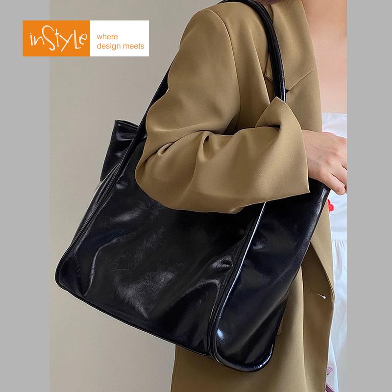 Tas Bahu Tote Bag Wanita Korean Style Shoulder Bag Size Besar (T2-042) Kulit PU 3