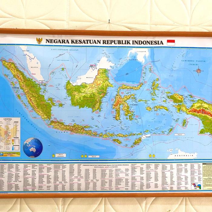 Jual PETA BINGKAI INDONESIA NKRI Ukuran Sedang - Kota ...