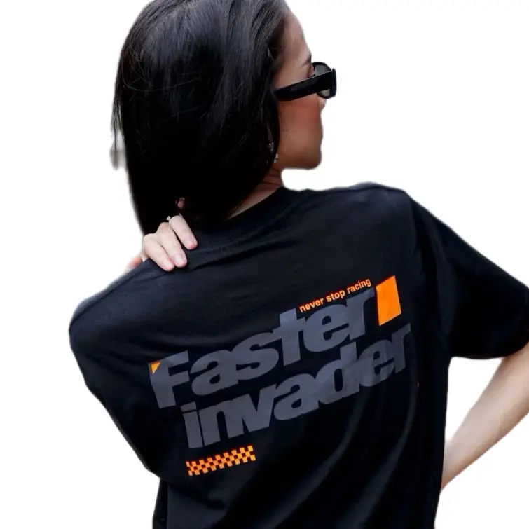 Kaos Faster Invader Logo Design Black Fstr 415 3