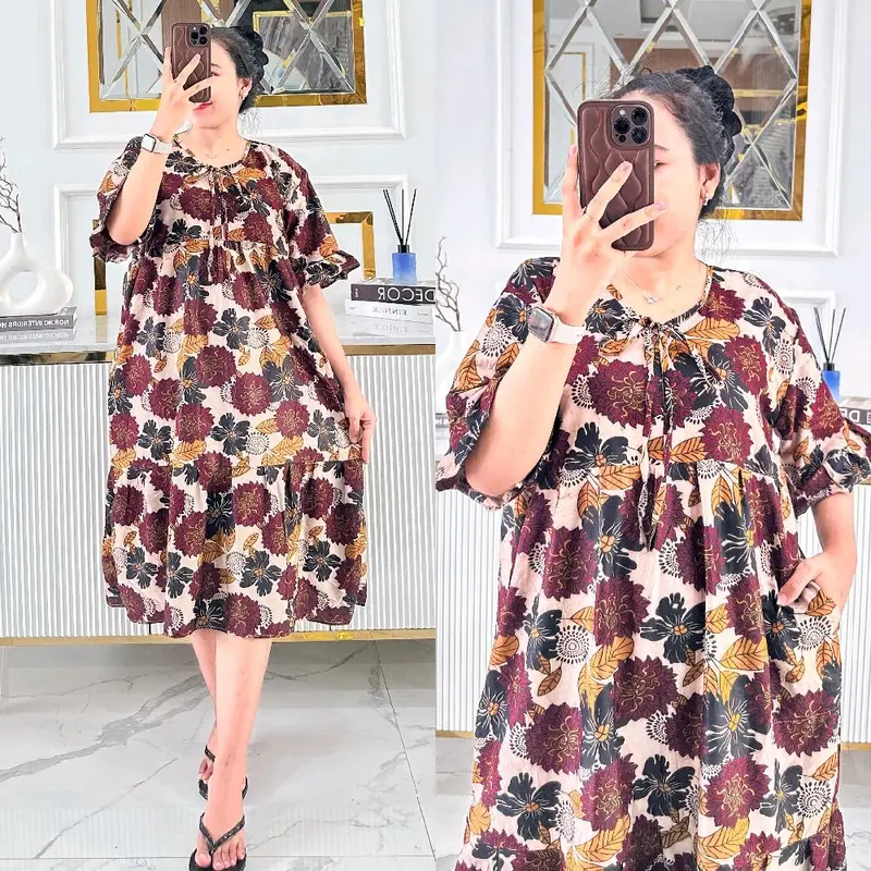 DASTER JISSO JUMBO BUSUI WANITA BAHAN RAYON PREMIUM ADEM NYAMAN RATU LAKU DASTER Bumil Dress  Rempel 0
