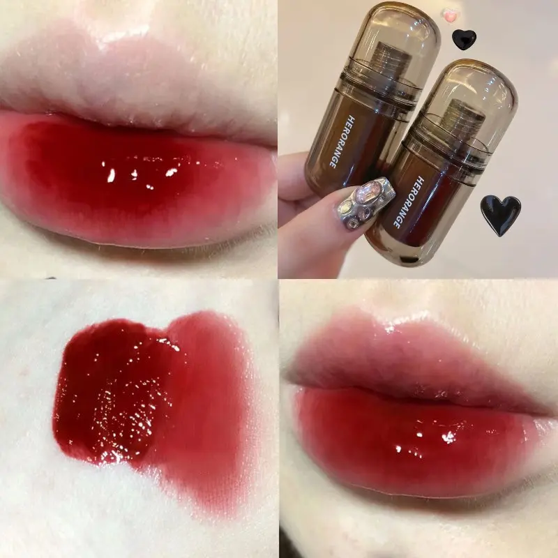 Son Môi tráng Gương Trong Suốt Màu Đen, Herorange, Son Bóng Nước, Tạo Màng, Không Dễ Dán Vào Cốc, Thích Hợp Cho Học Sinh, Son Môi Làm Trắng