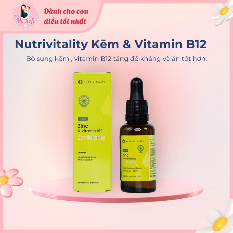 Kẽm giọt Nutrivitality cho bé từ sơ sinh 30ml Anh Quốc - Mẹ Rofi
