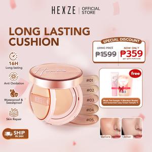 HEXZE Air Cushion foundation 24H Long Lasting, Waterproof, Korean Mesh Cream, No Cakey Finish, 5 Shade Match, All Skin Friendly – No Oxidation, No Cakey Look,Formulate in Korea!