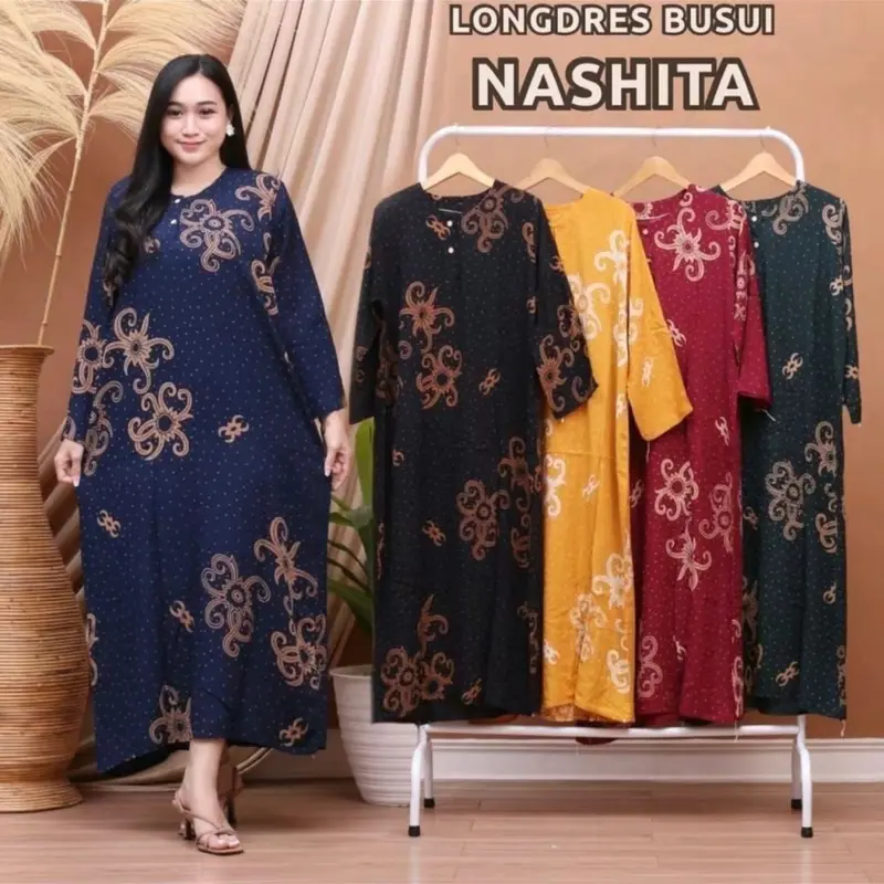 Aneka Daster Hits Ld110 100rb dapat 3pcs Daster Lengan Panjang Nyaman Wanita Rayon Kancing 5