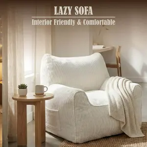 MikaHome Lazy Sofa Jumbo sofa santai  dengan ekonomis bahan full Foam yang empuk Anti Kempes bercover menggunakan kain corduroy yang lembut design minimalis Single Seat Sudah Menggunakan Anti Slip Cocok Untuk Ruang Tamu dan Kamar Tidur Bisa Dicuci