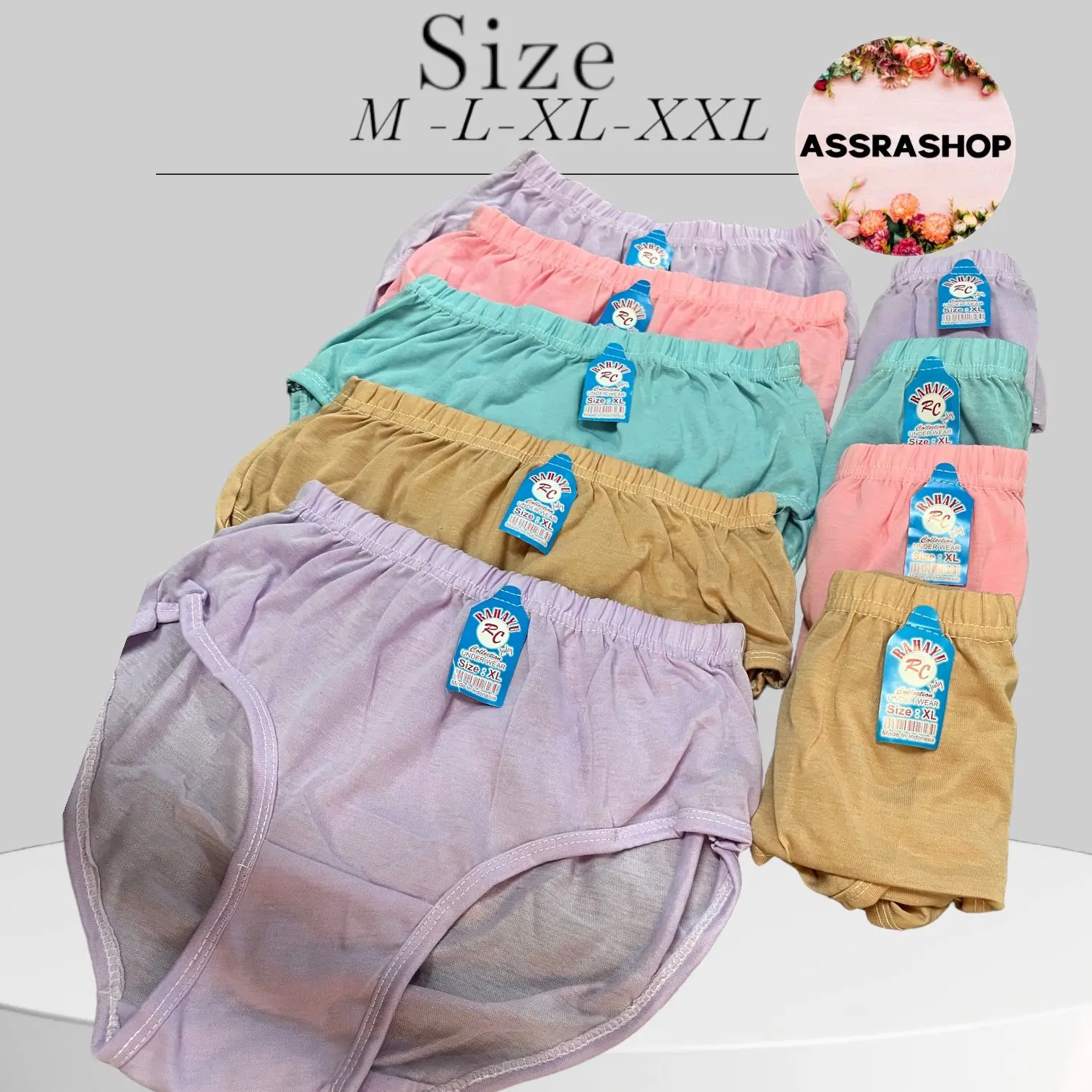 6 Pcs Celana Dalam Wanita Dewasa - Karet Lembut Nyaman Segitiga Motif High