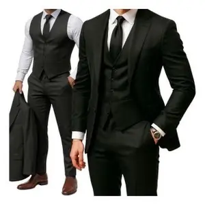 Jas pria premium satu set 4 in 1- Jas kondangan- Jas Formal & bisnis Casual (Jas celana rompi dasi kemeja putih) - FREE COVER JAS