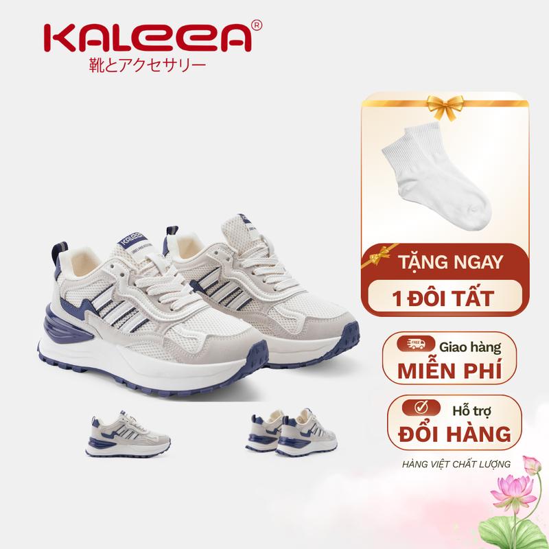  Kaleea T92 - Giày Thể Thao Nam Nữ Dệt Kim Thoáng Khí Sneaker Đế 5p Đi Êm Màu Xanh Kích Thước 35-43 
