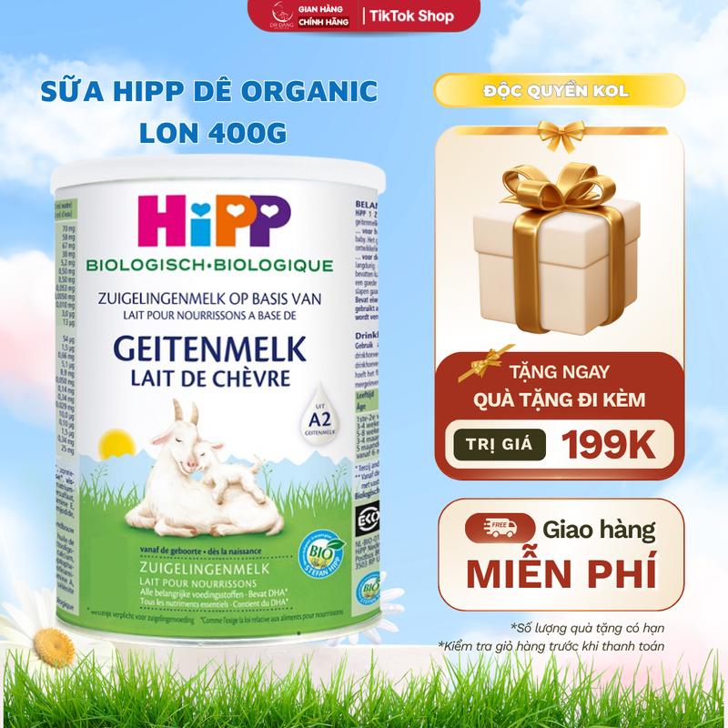   Live Daily  Sữa Hipp Dê Organic Lon 400g - Sữa Công Thức Hữu Cơ Châu Âu Đạm A2 Tự Nhiên Chất Xơ GOS Omega-3 & ARA Hỗ Trợ Phát Triển Não & Thị Giác 