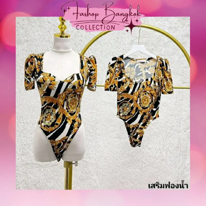 Bodysuit Atasan Lengan Panjang/Pendek Wanita Bangkok - 7 6