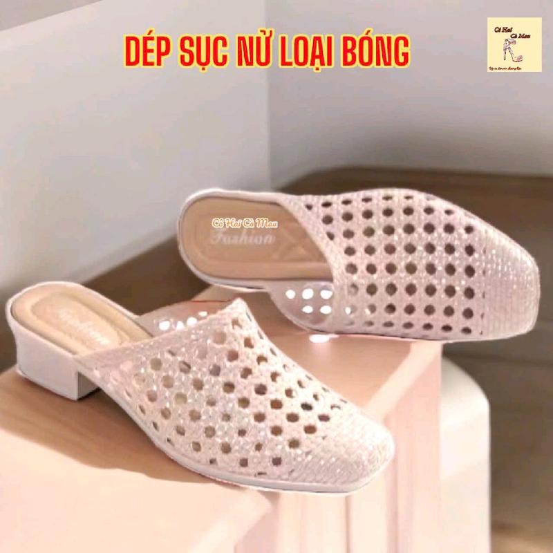  CF199: Dép rọ sục lưới bít mủi nử nhựa bóng dẻo loại 1 bền tốt đế 4 phân Nữ 