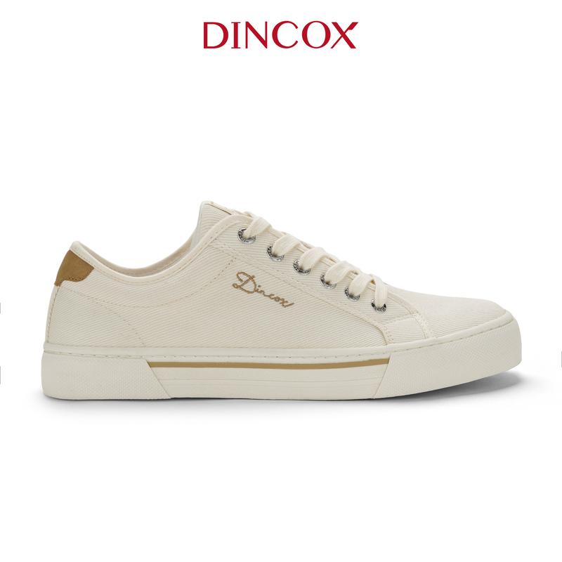 Giày Sneaker Đế Bằng Vải Canvas Nam Nữ E12 Cream Thời Trang Dincox Shoes
