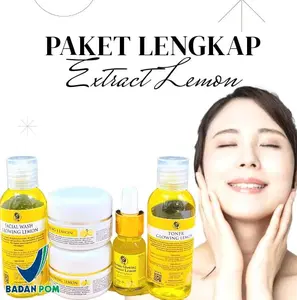 Paket skincare lengkap glowing lemon memutihkan wajah menghilangkan flek melasma bekas jerawat Membersihkan Memudarkan Wajah Kusam Perawatan Mencerahkan